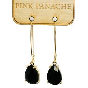 Pink Panache Black Teardrop Earrings